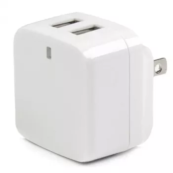 StarTech.com Dviejų prievadų USB sieninis kroviklis – tarptautinėms kelionėms – 17W/3.4A – baltas