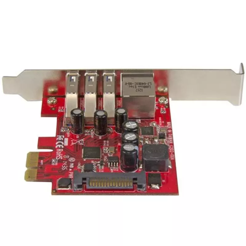 StarTech.com 3 prievadų PCI Express USB 3.0 kortelė + Gigabit Ethernet