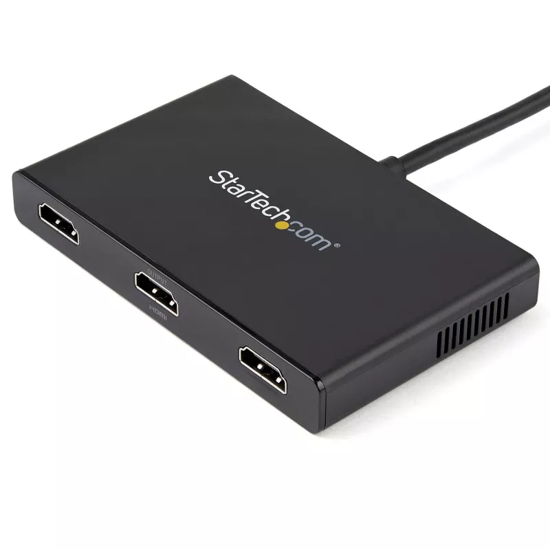 StarTech.com 3 prievadų kelių monitorių adapteris – Mini DisplayPort į HDMI MST centras – Trigubas 1080p arba Dvigubas 4K 30 Hz – Vaizdo skirstytuvas išplėstiniam darbalaukiui tik sistemoje Windows – mDP 1.2 į 3x HDMI