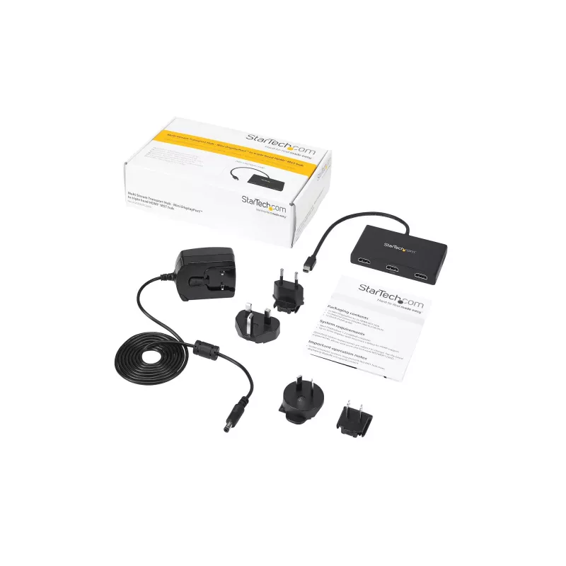 StarTech.com 3 prievadų kelių monitorių adapteris – Mini DisplayPort į HDMI MST centras – Trigubas 1080p arba Dvigubas 4K 30 Hz – Vaizdo skirstytuvas išplėstiniam darbalaukiui tik sistemoje Windows – mDP 1.2 į 3x HDMI