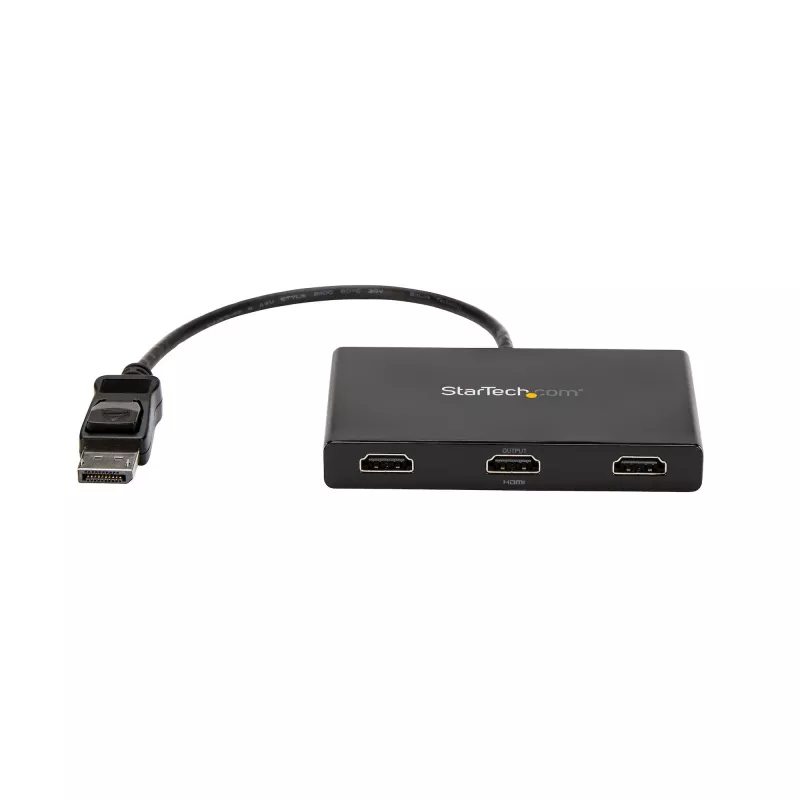 StarTech.com 3 prievadų kelių monitorių adapteris – DisplayPort 1.2 į 3x HDMI MST šakotuvas – trigubas 1080p HDMI monitorių išplėtimas – vaizdo skirstytuvas išplėstiniam darbalaukiui Windows kompiuteriuose – DP į 3x HDMI