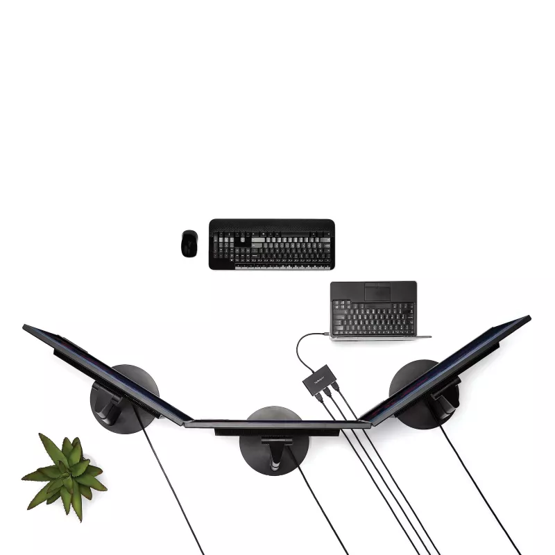 StarTech.com 3 prievadų kelių monitorių adapteris – DisplayPort 1.2 į 3x HDMI MST šakotuvas – trigubas 1080p HDMI monitorių išplėtimas – vaizdo skirstytuvas išplėstiniam darbalaukiui Windows kompiuteriuose – DP į 3x HDMI