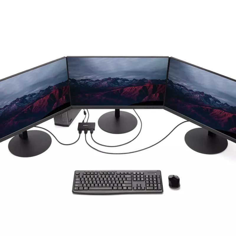 StarTech.com 3 prievadų kelių monitorių adapteris – DisplayPort 1.2 į 3x HDMI MST šakotuvas – trigubas 1080p HDMI monitorių išplėtimas – vaizdo skirstytuvas išplėstiniam darbalaukiui Windows kompiuteriuose – DP į 3x HDMI