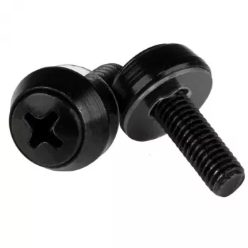 StarTech.com M5 x 12mm tvirtinimo varžtai – 50 vnt., juodi, plieniniai, skirta skardai