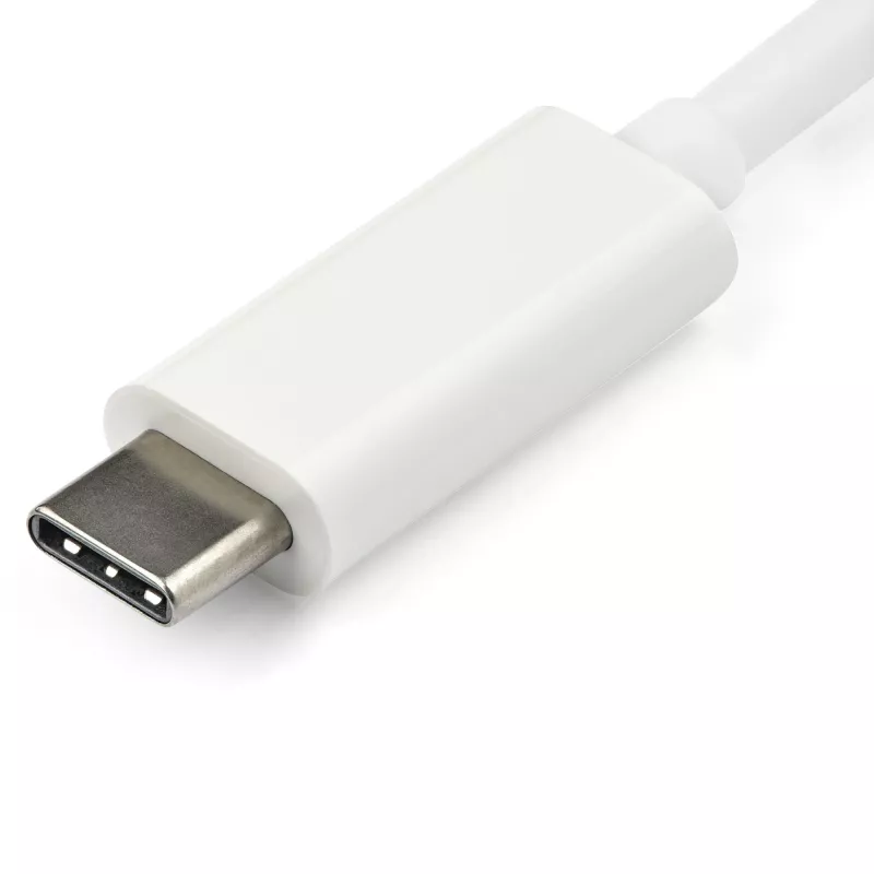 StarTech.com USB-C į VGA adapteris - Baltas, 3.2 Gen 1 (3.1 Gen 1), USB Type-C, VGA (D-Sub) išėjimas, 1920 x 1200 pikselių
