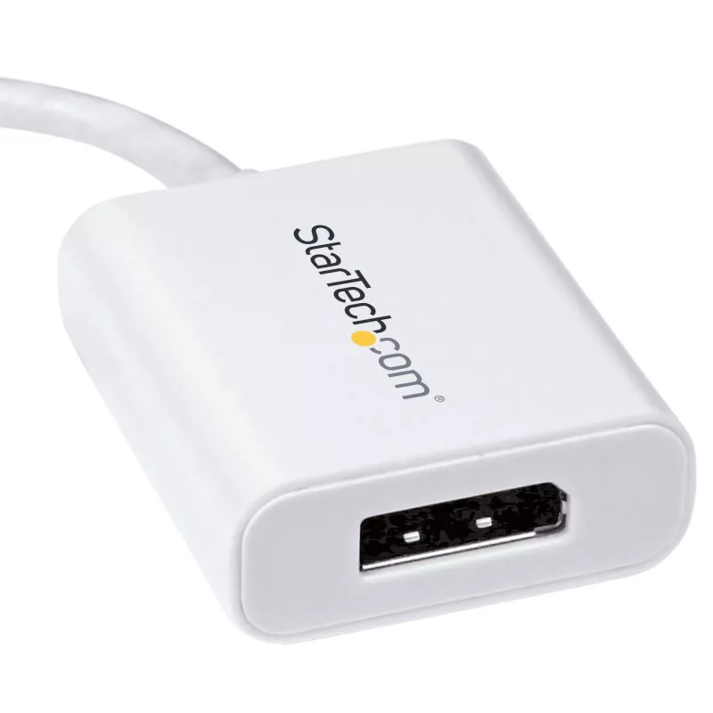 StarTech.com USB-C į DisplayPort adapteris – 4K 60Hz/8K 30Hz – USB Type-C į DP 1.4 HBR2 adapteris – kompaktiškas USB-C (DP Alt Mode) monitoriaus vaizdo keitiklis – suderinamas su Thunderbolt 3 – baltas
