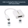 StarTech.com USB-C į DisplayPort adapteris – 4K 60Hz/8K 30Hz – USB Type-C į DP 1.4 HBR2 adapteris – kompaktiškas USB-C (DP Alt Mode) monitoriaus vaizdo keitiklis – suderinamas su Thunderbolt 3 – baltas