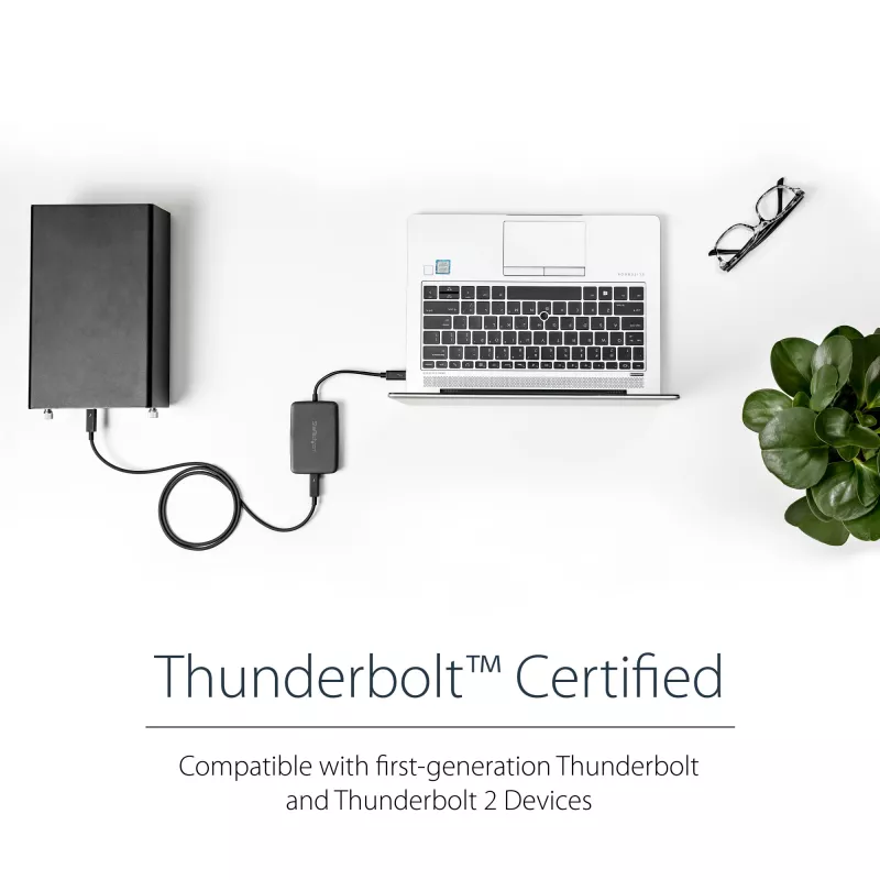 StarTech.com Thunderbolt 3 į Thunderbolt 2 adapteris - TB3 nešiojamas kompiuteris prie TB2 ekranų ir įrenginių - Thunderbolt 2 20Gbps arba Thunderbolt 1 10Gbps keitiklis - Thunderbolt 3 sertifikuotas - Windows/Mac