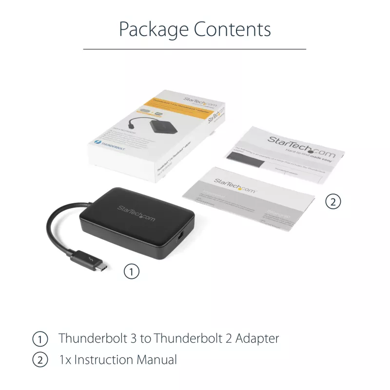 StarTech.com Thunderbolt 3 į Thunderbolt 2 adapteris - TB3 nešiojamas kompiuteris prie TB2 ekranų ir įrenginių - Thunderbolt 2 20Gbps arba Thunderbolt 1 10Gbps keitiklis - Thunderbolt 3 sertifikuotas - Windows/Mac