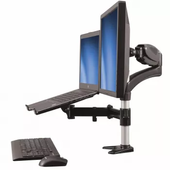 StarTech.com stalinis monitoriaus laikiklis su nešiojamojo kompiuterio stovu - pilnas judesys - artikuliuojamas