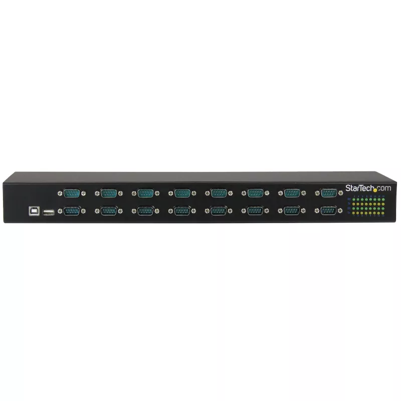 StarTech.com 16 prievadų USB į serialą adapterio šakotuvas, USB 2.0 Type-B, Serial, 480 Mbit/s, Juoda, Plienas, 36 W