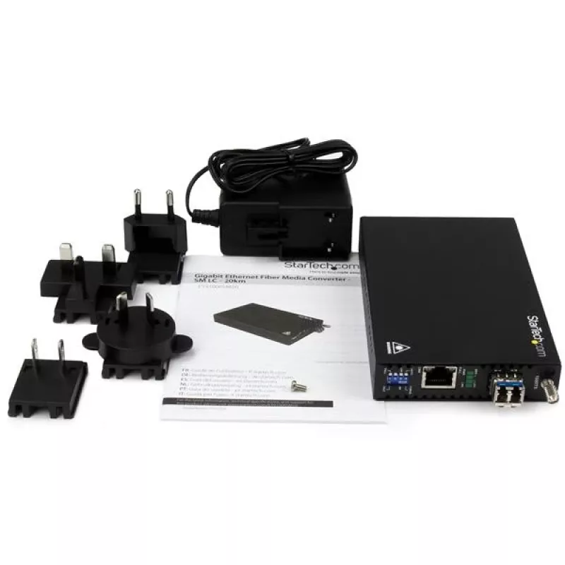 StarTech.com Gigabit Ethernet varinių į šviesolaidį keitiklis - SM LC - 20 km