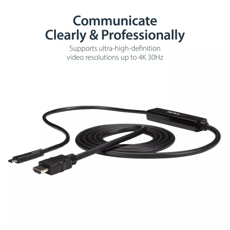 StarTech.com 3 pėdų (1 m) USB C į HDMI kabelis - 4K 30Hz USB Type-C į HDMI vaizdo keitiklis - USB-C DP Alt režimo į HDMI monitoriaus adapterio laidas - suderinamas su Thunderbolt