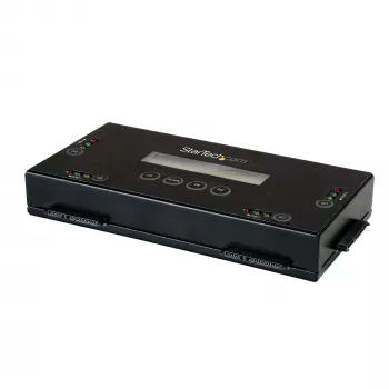 StarTech.com 4 lizdų SSD/HDD diskų trynimo įrenginys - 2,5 colio ir 3,5 colio SATA - atskiras, be kompiuterio veikiantis išorinis diskų sanitizeris - 9 trynimo režimai - RS232 spausdintuvo prievadas - NIST/DOD ir TAA atitiktis