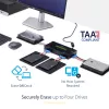 StarTech.com 4 lizdų SSD/HDD diskų trynimo įrenginys - 2,5 colio ir 3,5 colio SATA - atskiras, be kompiuterio veikiantis išorinis diskų sanitizeris - 9 trynimo režimai - RS232 spausdintuvo prievadas - NIST/DOD ir TAA atitiktis