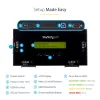 StarTech.com 4 lizdų SSD/HDD diskų trynimo įrenginys - 2,5 colio ir 3,5 colio SATA - atskiras, be kompiuterio veikiantis išorinis diskų sanitizeris - 9 trynimo režimai - RS232 spausdintuvo prievadas - NIST/DOD ir TAA atitiktis