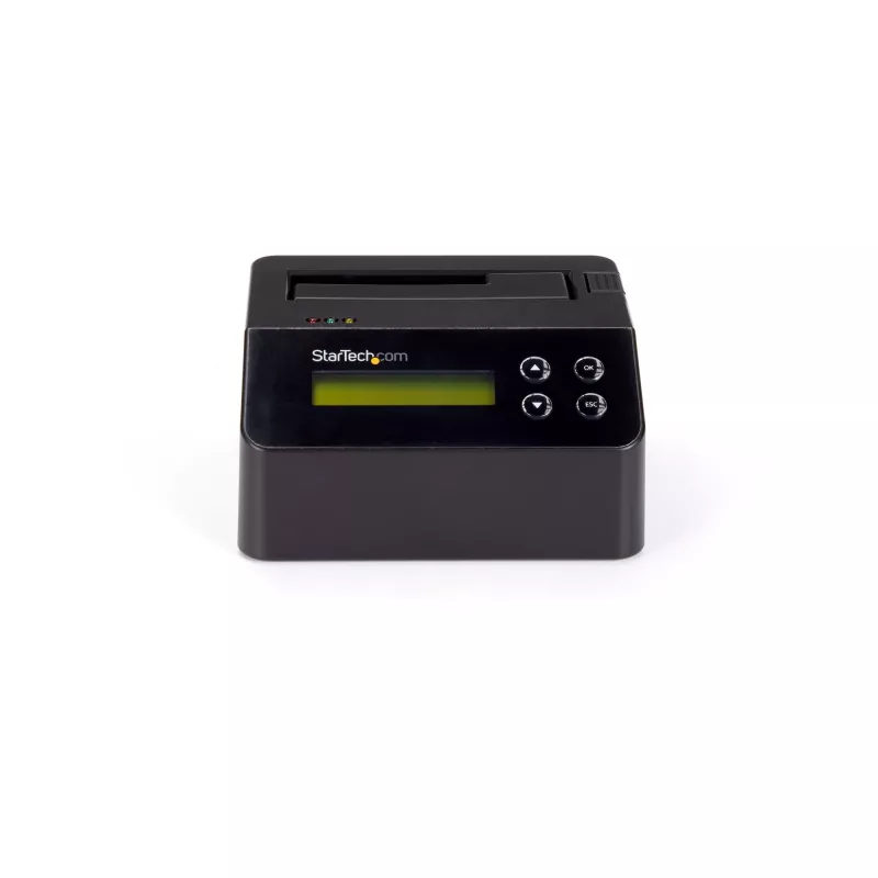 StarTech.com Vieno lizdo kietojo disko trynimo įrenginys, atskiras HDD/SSD sanitizer, 4Kn, USB 3.0 į SATA III (6 Gbps), 9 trynimo režimai, LCD ekranas, saugus kietojo disko trynimo dokas, DB-9 spausdintuvo prievadas, TAA atitiktis