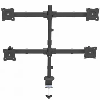 StarTech.com ARMQUAD stalinis keturių monitorių laikiklis - ergonomiškas VESA 4 monitorių tvirtinimas 2x2 iki 27 colių - sukamas ir reguliuojamo aukščio stovo laikiklis - pakreipimas/pasukimas/rotacija LCD/LED ekranams - spaustuvinis/įpjovos tvirtinimas