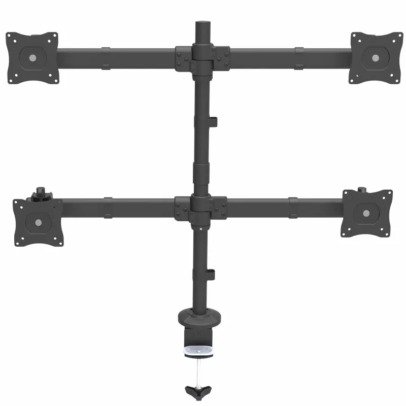 StarTech.com ARMQUAD stalinis keturių monitorių laikiklis - ergonomiškas VESA 4 monitorių tvirtinimas 2x2 iki 27 colių - sukamas ir reguliuojamo aukščio stovo laikiklis - pakreipimas/pasukimas/rotacija LCD/LED ekranams - spaustuvinis/įpjovos tvirtinimas