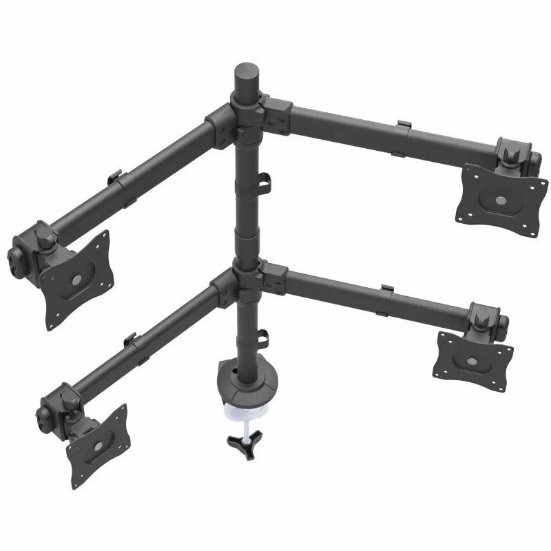StarTech.com ARMQUAD stalinis keturių monitorių laikiklis - ergonomiškas VESA 4 monitorių tvirtinimas 2x2 iki 27 colių - sukamas ir reguliuojamo aukščio stovo laikiklis - pakreipimas/pasukimas/rotacija LCD/LED ekranams - spaustuvinis/įpjovos tvirtinimas
