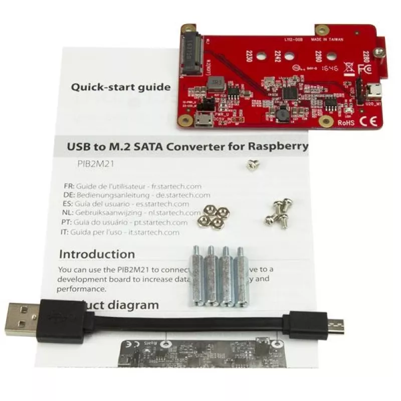 StarTech.com USB į M.2 SATA keitiklis Raspberry Pi ir kūrimo plokštėms
