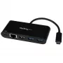 StarTech.com 3 prievadų USB-C šakotuvas su Gigabit Ethernet ir 60 W Power Delivery praėjimu nešiojamojo kompiuterio įkrovimui – USB-C į 3x USB-A (USB 3.0 SuperSpeed 5 Gbps) – USB 3.2 Gen 1 Type-C adapterio šakotuvas