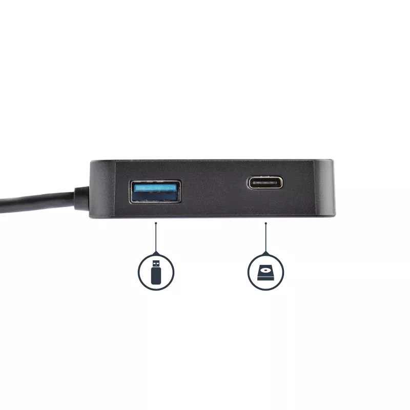 StarTech.com USB-C kelių prievadų adapteris – nešiojamas USB-C mini dokas 4K HDMI vaizdui, Gigabit Ethernet, USB 3.0 šakotuvas (1x USB-A, 1x USB-C) – USB Type-C kelių prievadų adapteris, suderinamas su Thunderbolt 3
