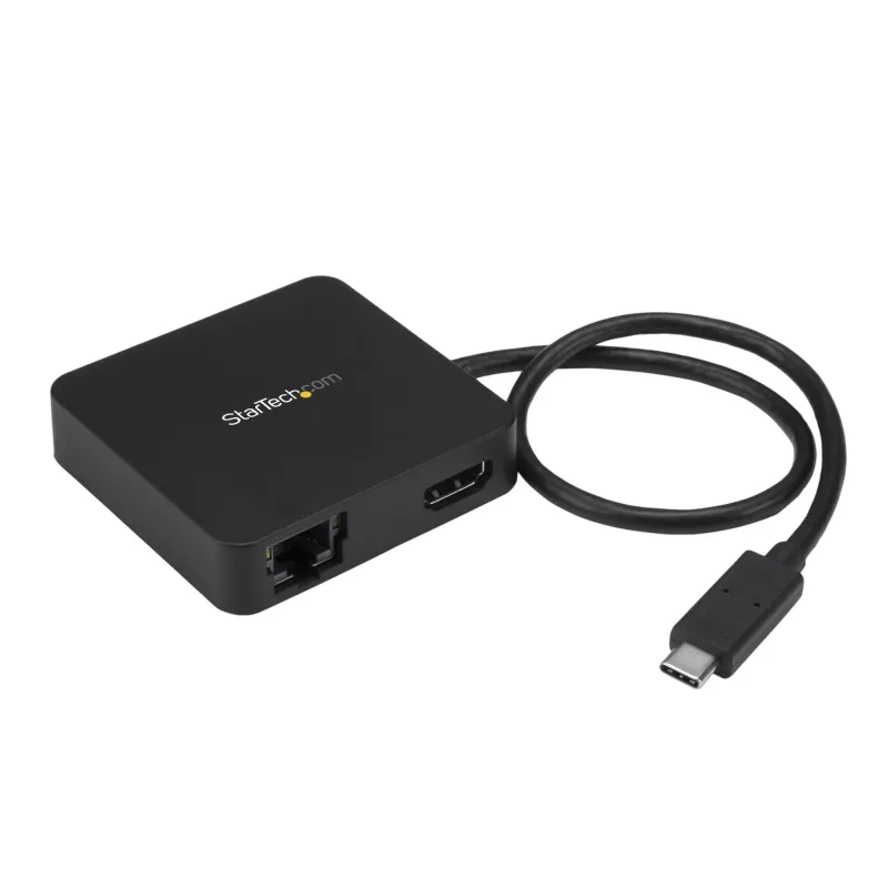 StarTech.com USB-C kelių prievadų adapteris – nešiojamas USB-C mini dokas 4K HDMI vaizdui, Gigabit Ethernet, USB 3.0 šakotuvas (1x USB-A, 1x USB-C) – USB Type-C kelių prievadų adapteris, suderinamas su Thunderbolt 3