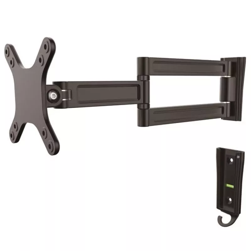 StarTech.com Sieninis monitoriaus laikiklis su dvigubu pasukimu, 15 kg, 33 cm (13 col.), 68,6 cm (27 col.), 75 x 75 mm, 100 x 100 mm, juodas