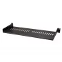 StarTech.com CABSHELF1U7V Vėdinama 1U serverio stelažo lentyna – universali konsolinė padėkla 19 colių tinklo įrangos stovui, plieninė, 20 kg talpa, 17,5 cm gylio, juoda