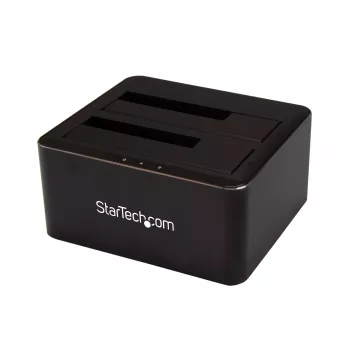 StarTech.com dviejų lizdų USB 3.0 į SATA kietojo disko dokų stotelė, USB kietojo disko dokas, išorinė 2,5/3,5 colio SATA I/II/III SSD/HDD dokų stotelė, karštai keičiami kietojo disko lizdai, įkrovimas iš viršaus