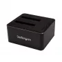 StarTech.com dviejų lizdų USB 3.0 į SATA kietojo disko dokų stotelė, USB kietojo disko dokas, išorinė 2,5/3,5 colio SATA I/II/III SSD/HDD dokų stotelė, karštai keičiami kietojo disko lizdai, įkrovimas iš viršaus
