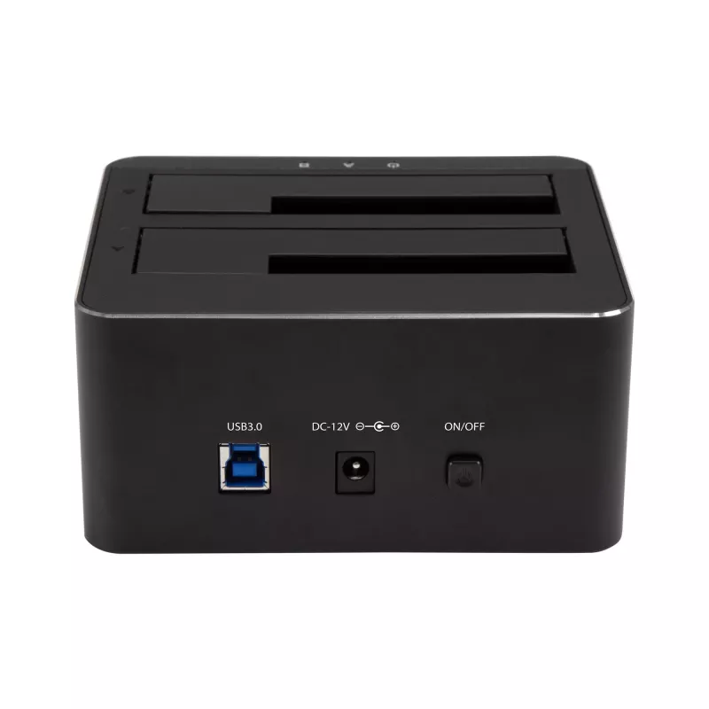 StarTech.com dviejų lizdų USB 3.0 į SATA kietojo disko dokų stotelė, USB kietojo disko dokas, išorinė 2,5/3,5 colio SATA I/II/III SSD/HDD dokų stotelė, karštai keičiami kietojo disko lizdai, įkrovimas iš viršaus
