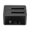 StarTech.com dviejų lizdų USB 3.0 į SATA kietojo disko dokų stotelė, USB kietojo disko dokas, išorinė 2,5/3,5 colio SATA I/II/III SSD/HDD dokų stotelė, karštai keičiami kietojo disko lizdai, įkrovimas iš viršaus