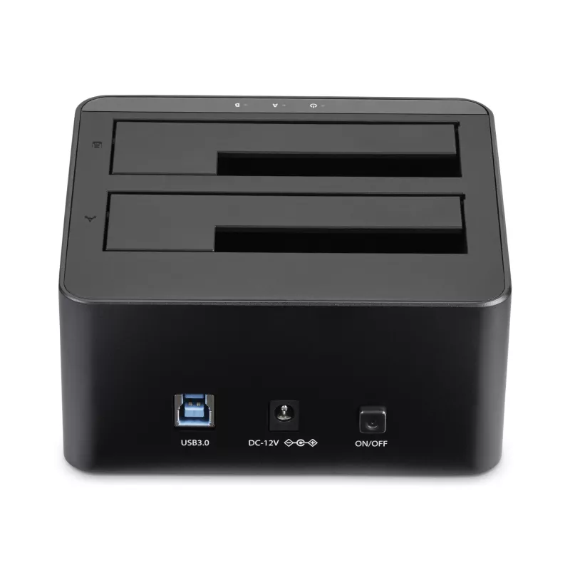 StarTech.com dviejų lizdų USB 3.0 į SATA kietojo disko dokų stotelė, USB kietojo disko dokas, išorinė 2,5/3,5 colio SATA I/II/III SSD/HDD dokų stotelė, karštai keičiami kietojo disko lizdai, įkrovimas iš viršaus
