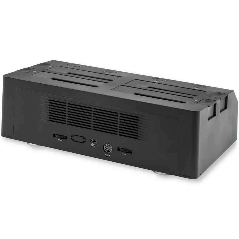 StarTech.com 4-jų lizdų USB į SATA standžiųjų diskų dokas, USB 10 Gbps, išorinis 2,5 colio ir 3,5 colio SSD / HDD dokas, SATA III, karštas keitimas, viršutinis įkrovimas
