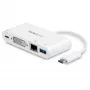StarTech.com USB-C kelių prievadų adapteris – USB-C į DVI-D (skaitmeninį) vaizdo adapteris su 60 W Power Delivery įkrovimo perdavimu, GbE, USB-A – nešiojamas USB Type-C / Thunderbolt 3 mini nešiojamojo kompiuterio dokas