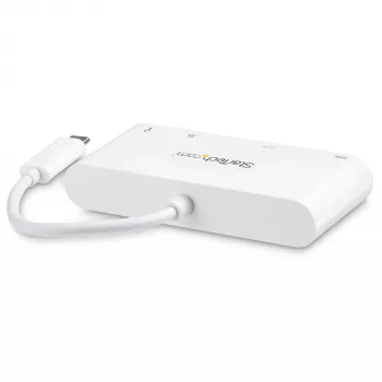 StarTech.com USB-C kelių prievadų adapteris – USB-C į DVI-D (skaitmeninį) vaizdo adapteris su 60 W Power Delivery įkrovimo perdavimu, GbE, USB-A – nešiojamas USB Type-C / Thunderbolt 3 mini nešiojamojo kompiuterio dokas