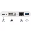 StarTech.com USB-C kelių prievadų adapteris – USB-C į DVI-D (skaitmeninį) vaizdo adapteris su 60 W Power Delivery įkrovimo perdavimu, GbE, USB-A – nešiojamas USB Type-C / Thunderbolt 3 mini nešiojamojo kompiuterio dokas