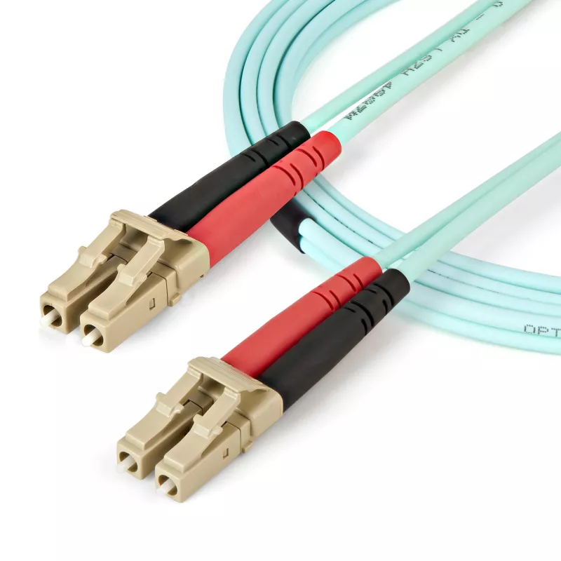 StarTech.com 5 m (16,4 pėdos) LC/UPC – LC/UPC OM4 daugiamodis šviesolaidinis kabelis, 50/125 µm LOMMF/VCSEL zipcord, 100G, maži įterpimo nuostoliai – LSZH šviesolaidinis trumpiklis