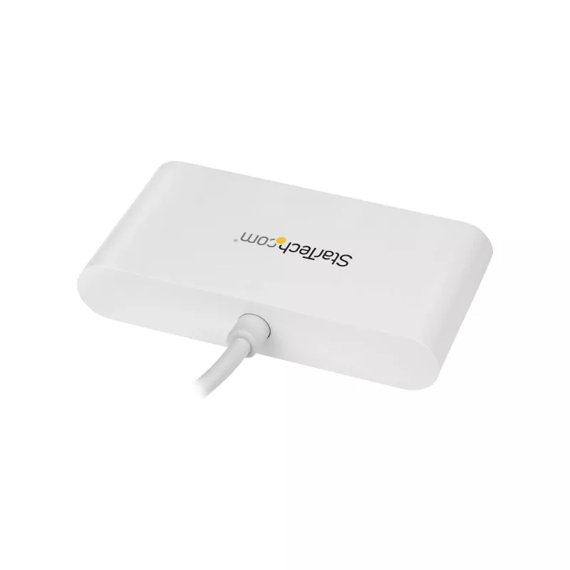 StarTech.com 4 prievadų USB C šakotuvas su 4x USB-A prievadais (USB 3.0 SuperSpeed 5Gbps) – maitinamas iš USB magistralės – nešiojamas USB-C į USB-A adapteris – USB 3.2 Gen 1 Type-C – baltas