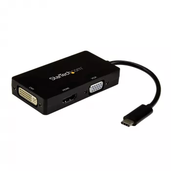 StarTech.com USB-C kelių prievadų vaizdo adapteris - 3-in-1 - 4K 30Hz - juodas