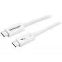 StarTech.com Thunderbolt 3 kabelis – 40Gbps – 0,5 m – baltas – suderinamas su Thunderbolt, USB ir DisplayPort