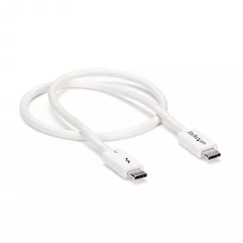StarTech.com Thunderbolt 3 kabelis – 40Gbps – 0,5 m – baltas – suderinamas su Thunderbolt, USB ir DisplayPort