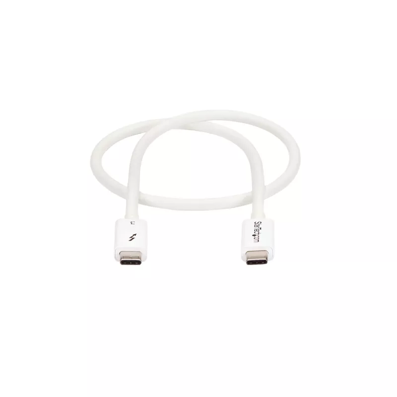 StarTech.com Thunderbolt 3 kabelis – 40Gbps – 0,5 m – baltas – suderinamas su Thunderbolt, USB ir DisplayPort