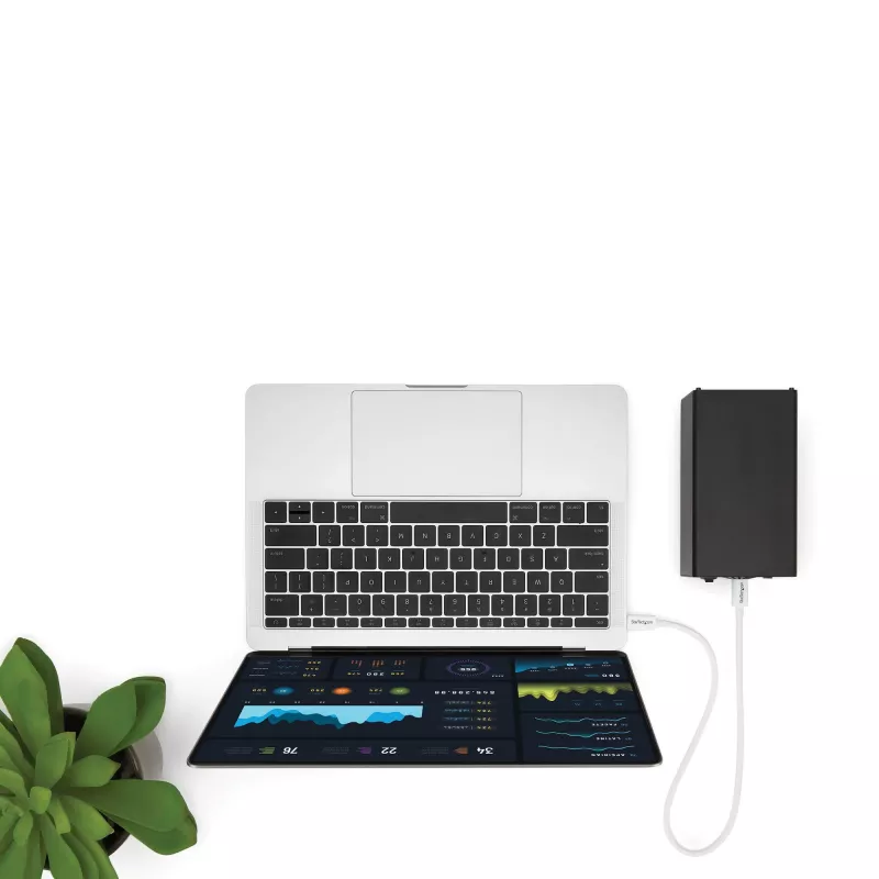 StarTech.com Thunderbolt 3 kabelis – 40Gbps – 0,5 m – baltas – suderinamas su Thunderbolt, USB ir DisplayPort
