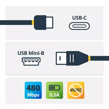 StarTech.com USB-C į Mini-USB laidas - M/M - 2 m - USB 2.0