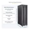 StarTech.com 4-Post 42U serverio stovas, 19 colių duomenų stovas kompiuteriams / AV / IT įrangai montuoti, serverio korpusas su ratukais, pilno dydžio pramoninis tinklo saugojimas