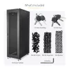 StarTech.com 4-Post 42U serverio stovas, 19 colių duomenų stovas kompiuteriams / AV / IT įrangai montuoti, serverio korpusas su ratukais, pilno dydžio pramoninis tinklo saugojimas