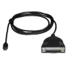 StarTech.com USB-C į lygiagretųjį spausdintuvo kabelį, juodas, USB C, DB25, 1,83 m, Vyriškas/Moteriškas, CE, RoHS